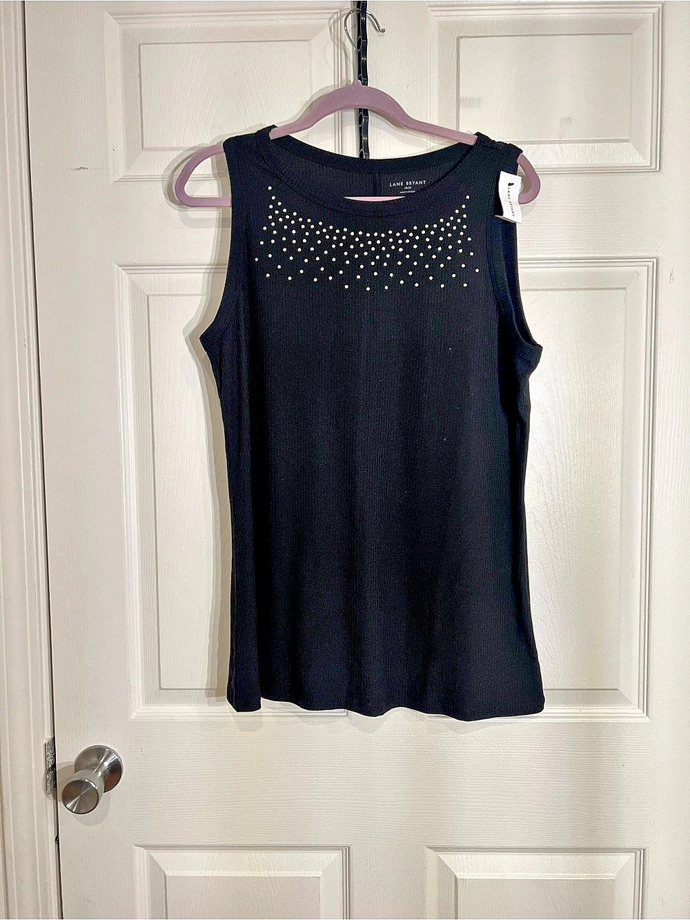 Lane Bryant Black Embellished Tank Top Size 18/20 NWT